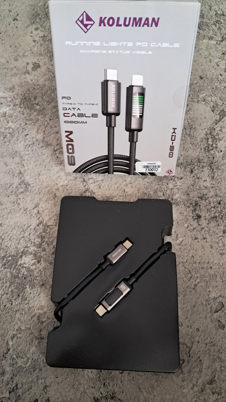 کابل شارژ ۶۰ وات تایپ سی به تایپ سی کلومن مدل KD-90