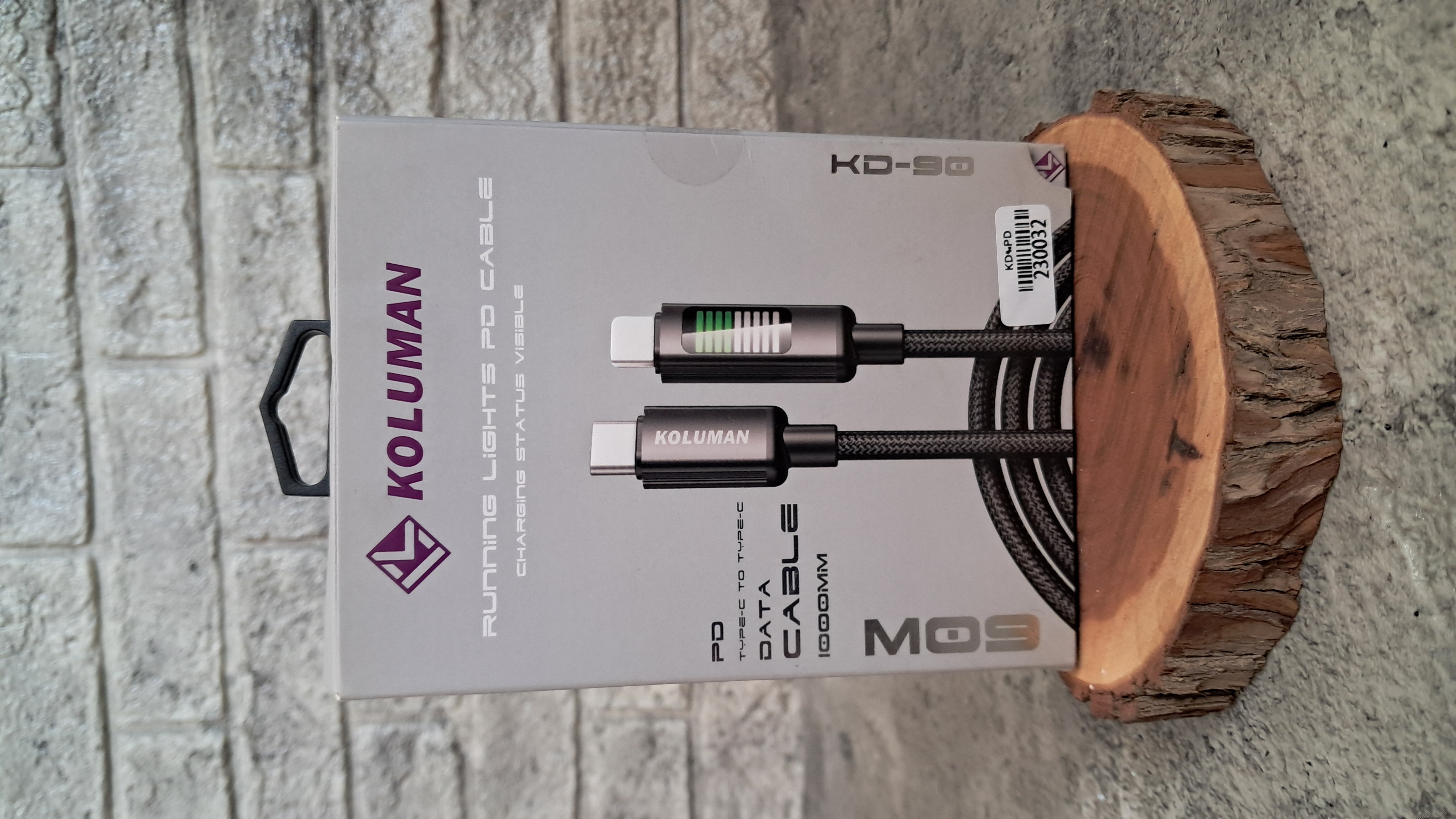 کابل شارژ ۶۰ وات تایپ سی به تایپ سی کلومن مدل KD-90